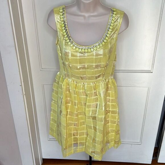 Lucy Paris Yellow Gemstone Mini Dress NWT Size Small - Picture 6 of 6